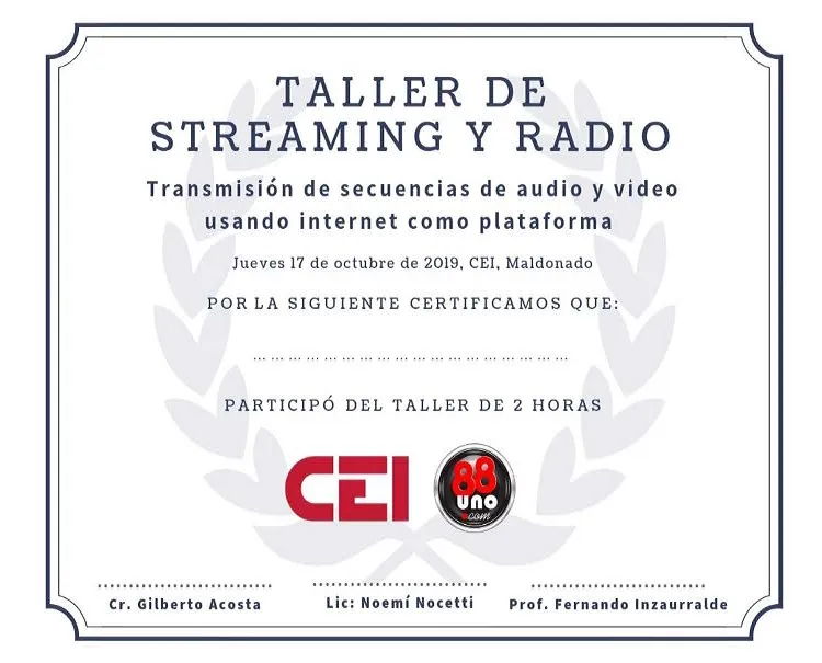 Taller de streaming y radio