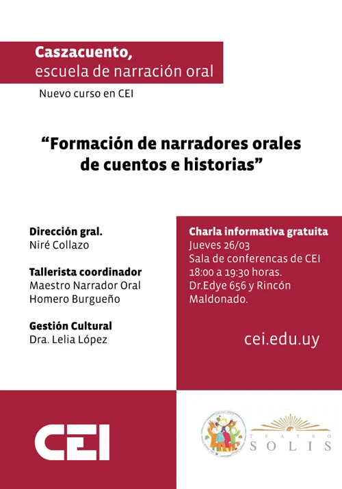Formación de narradores orales decuentos e historias.